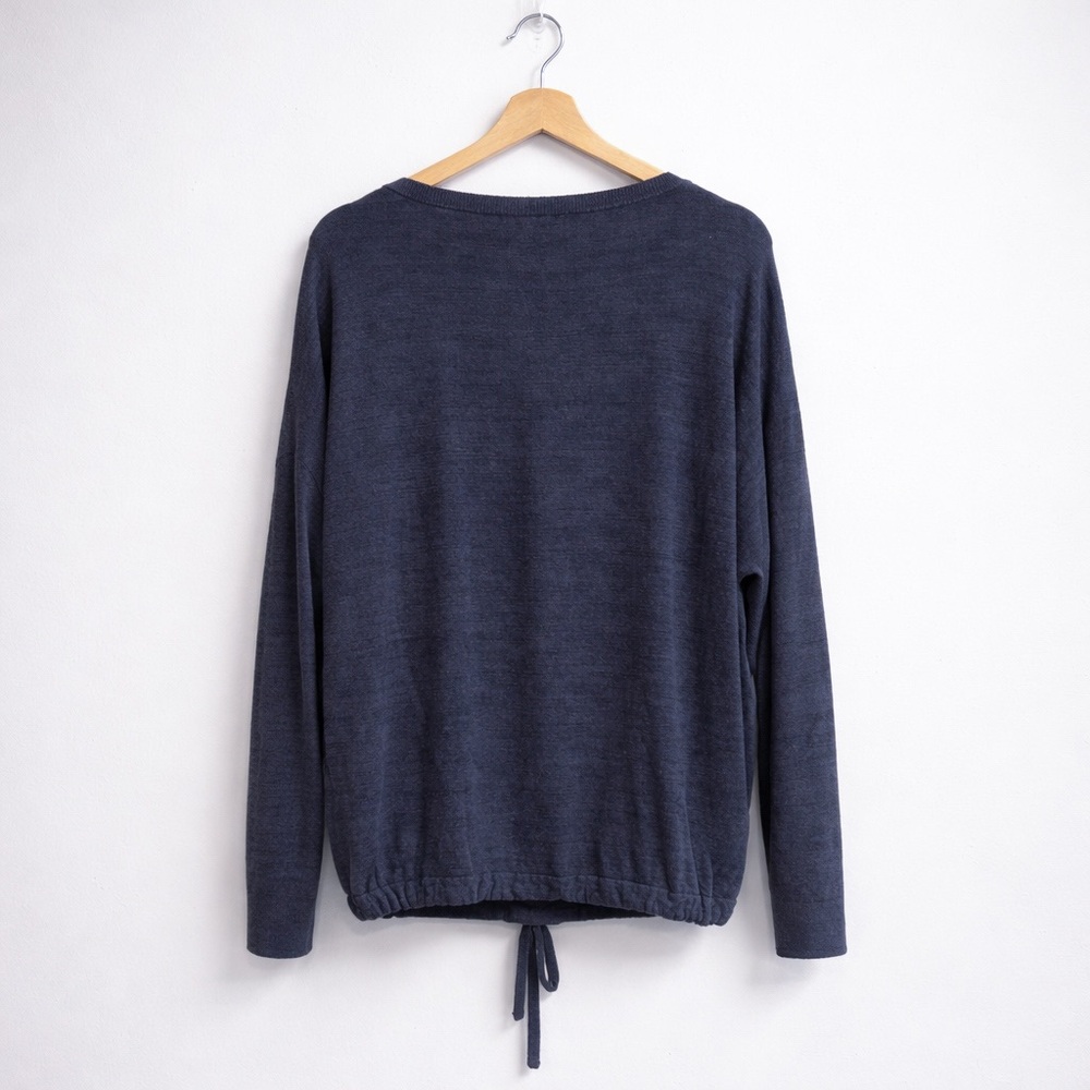Barefoot Dreams CozyChic Ultra Lite Slouchy Pullover Cozy Lounge Sweater Blue L - Picture 7 of 15